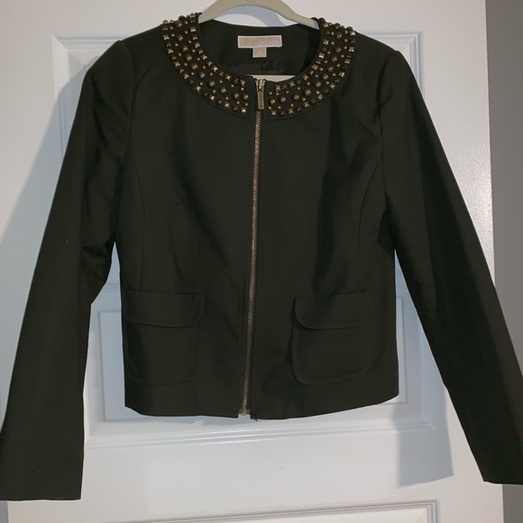 NWOT Michael Kors Army Olive Green Zip Down - Picture 1 of 3